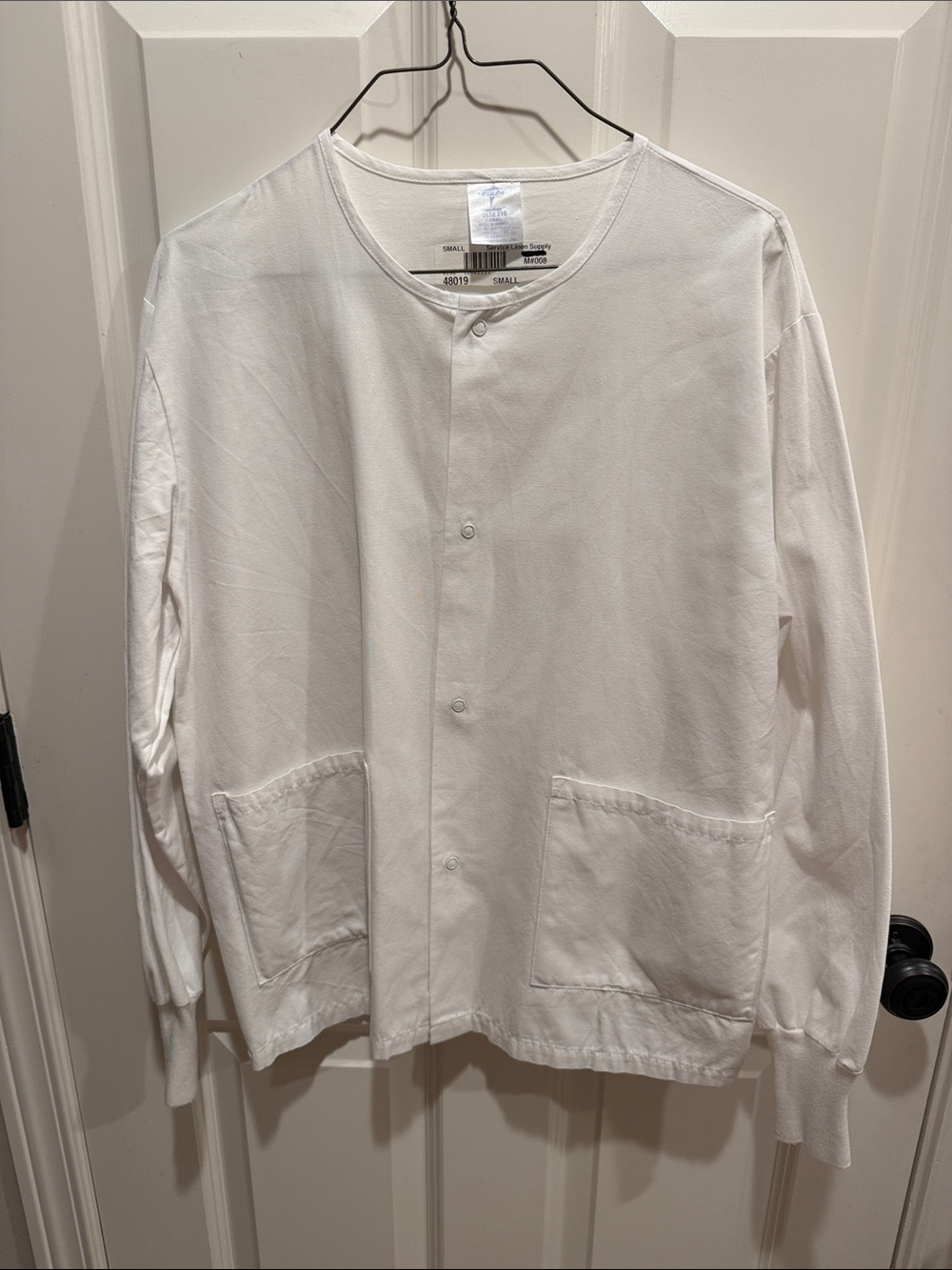 Medline snap button white lab jacket